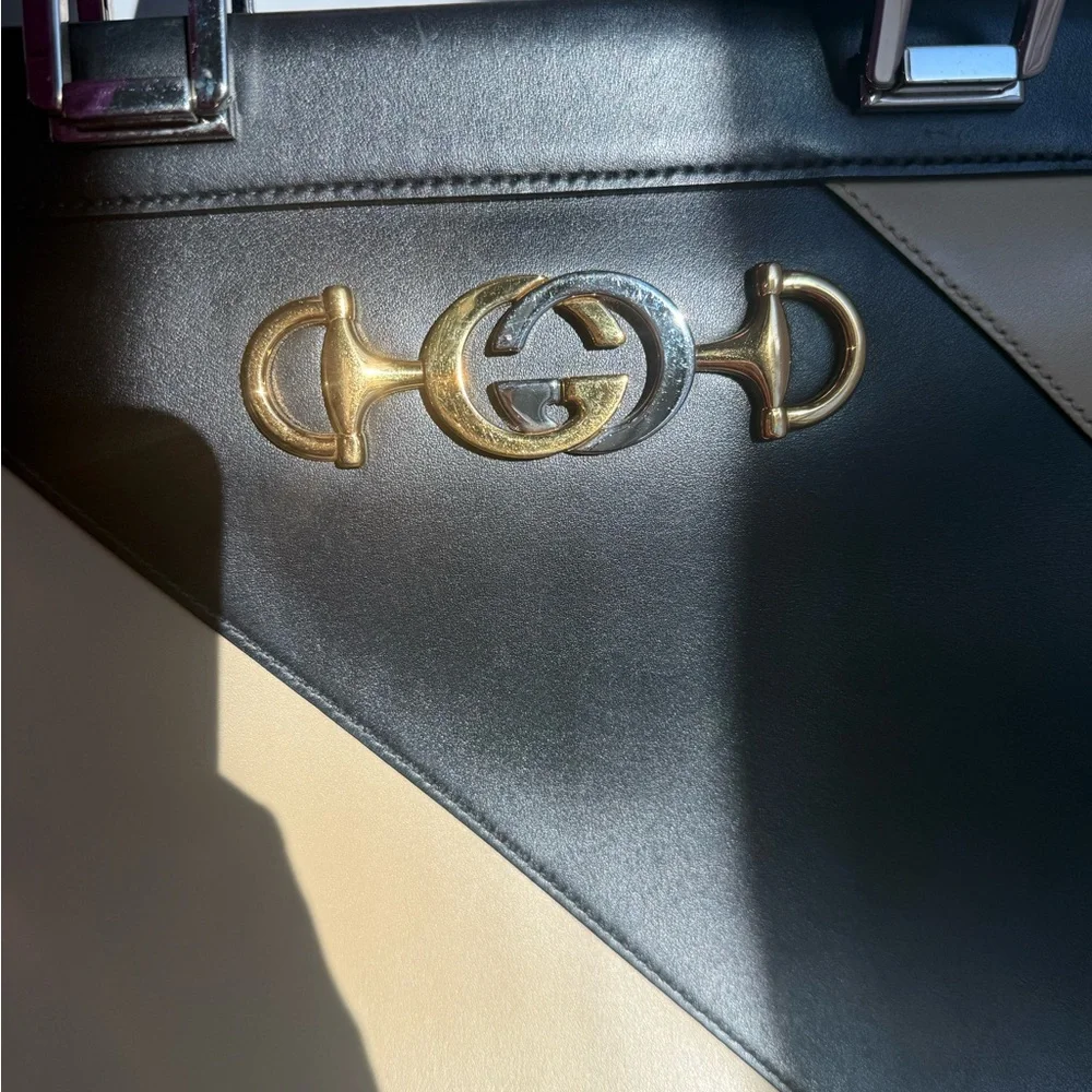 Gucci Zumi Black and Cream Satchel - Picture 9 of 12